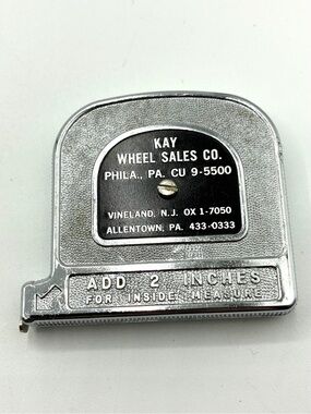 Vintage Kay Wheel Sales Pocket Tape Measure Made USA Advertising Philadelphia